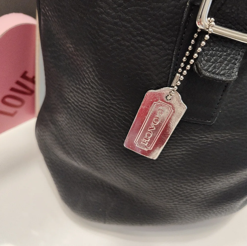 🖤Rare Vintage 90's Coach Hamilton Milbrook Pebbled Leather Shoulder Tote #9600 - Picture 5 of 16